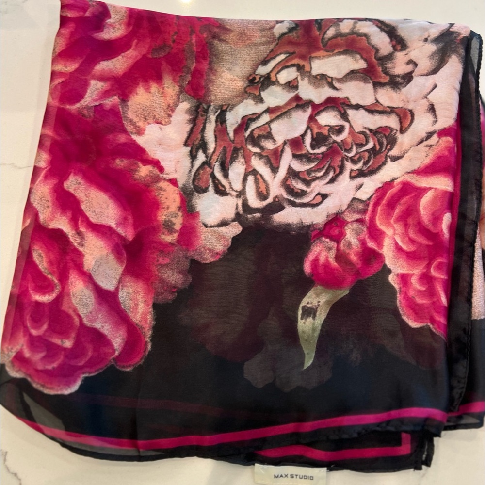 16. Max Studio Pink and Cream Scarf Elegant Accessories